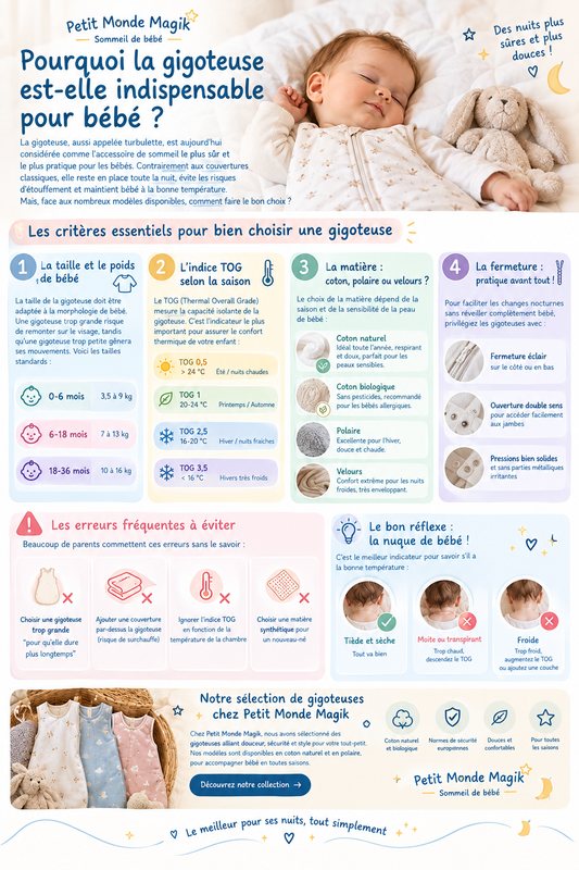 Comment choisir la gigoteuse bébé parfaite ? Guide complet par taille et saison