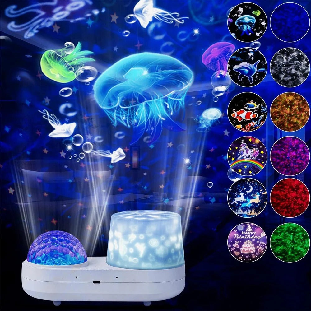 Projecteur LED océan avec méduses lumière multicolore