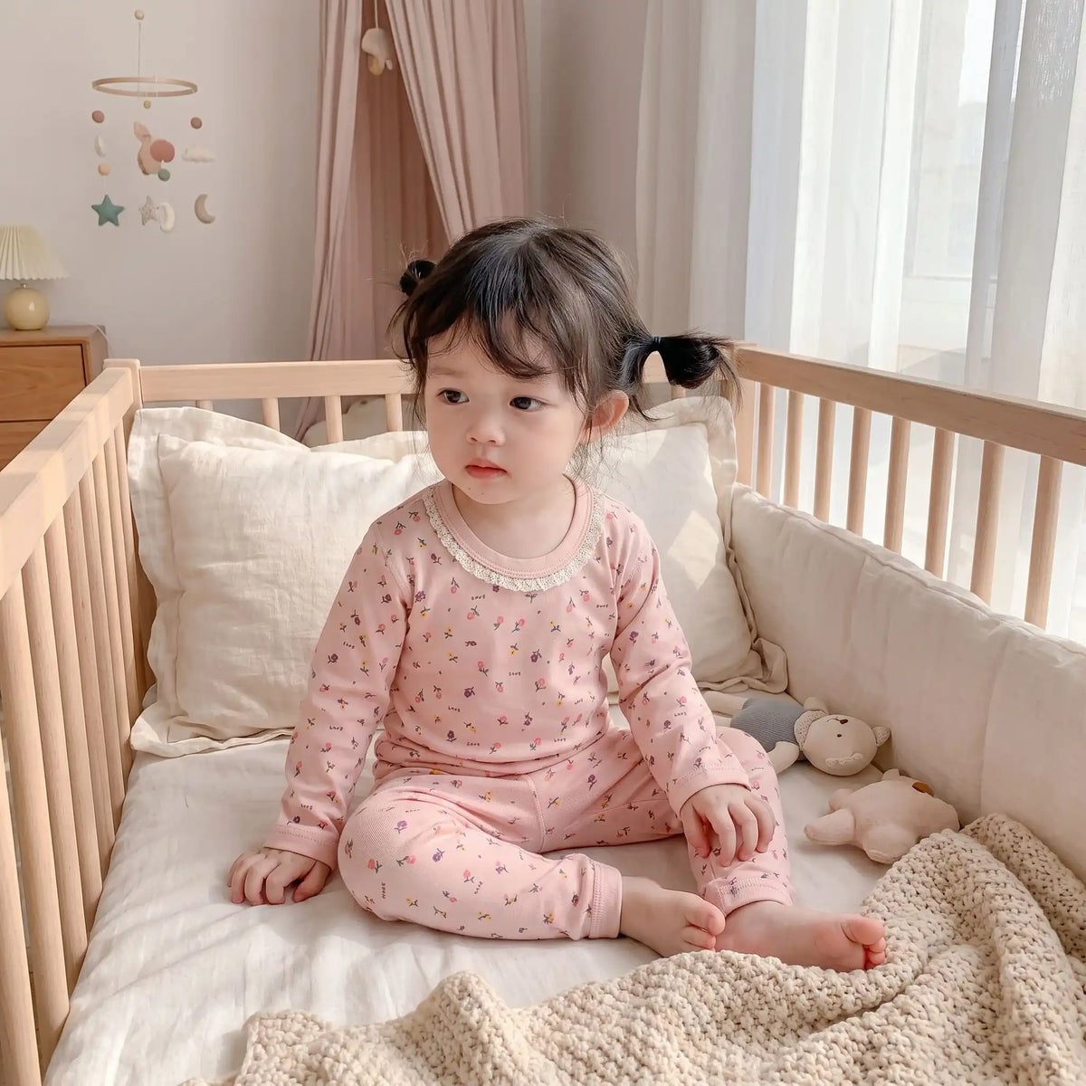 Pyjama bébé fille | Coton fleuri