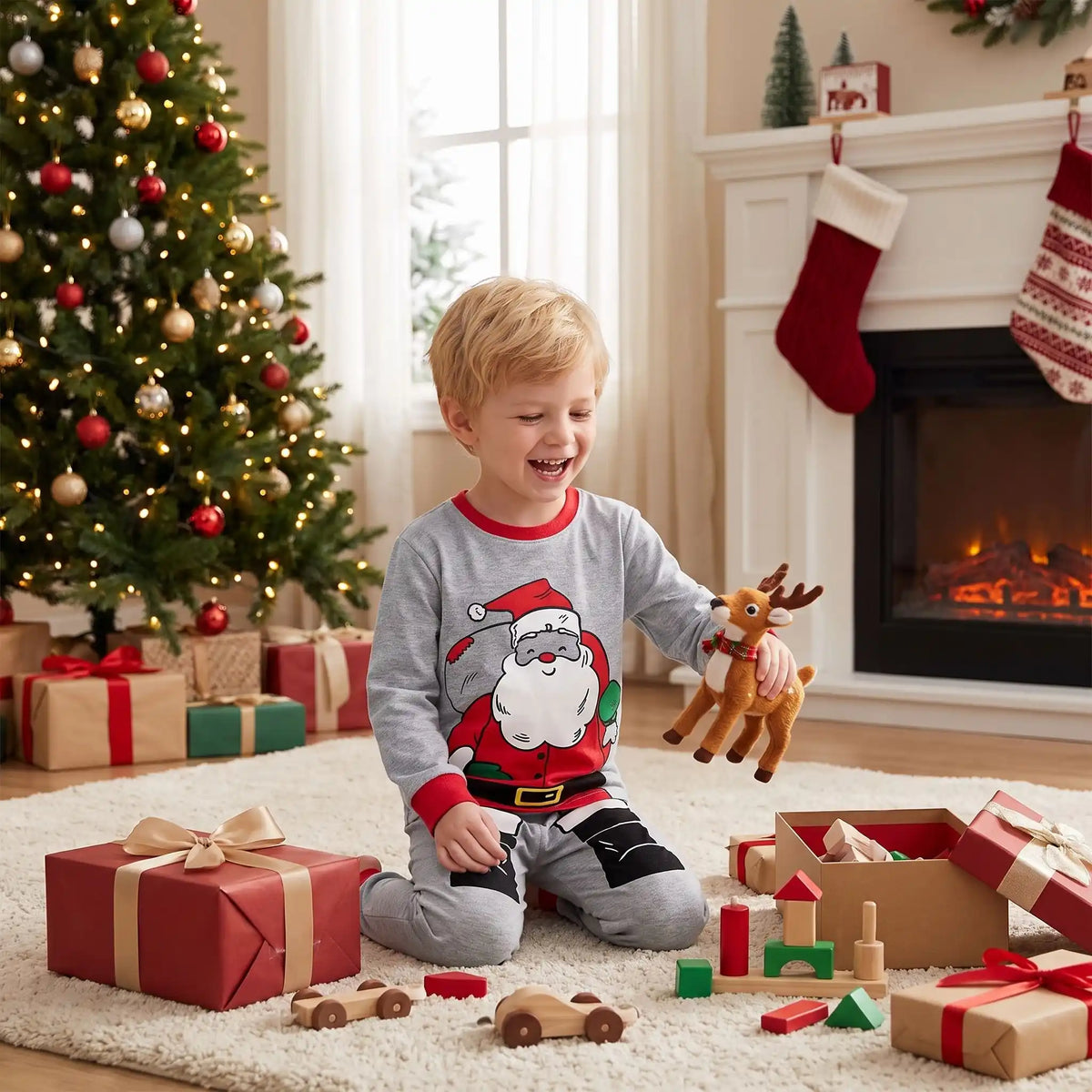 BÉBÉS PYJAMA NOEL | Coton Doux- Câlin de Noël