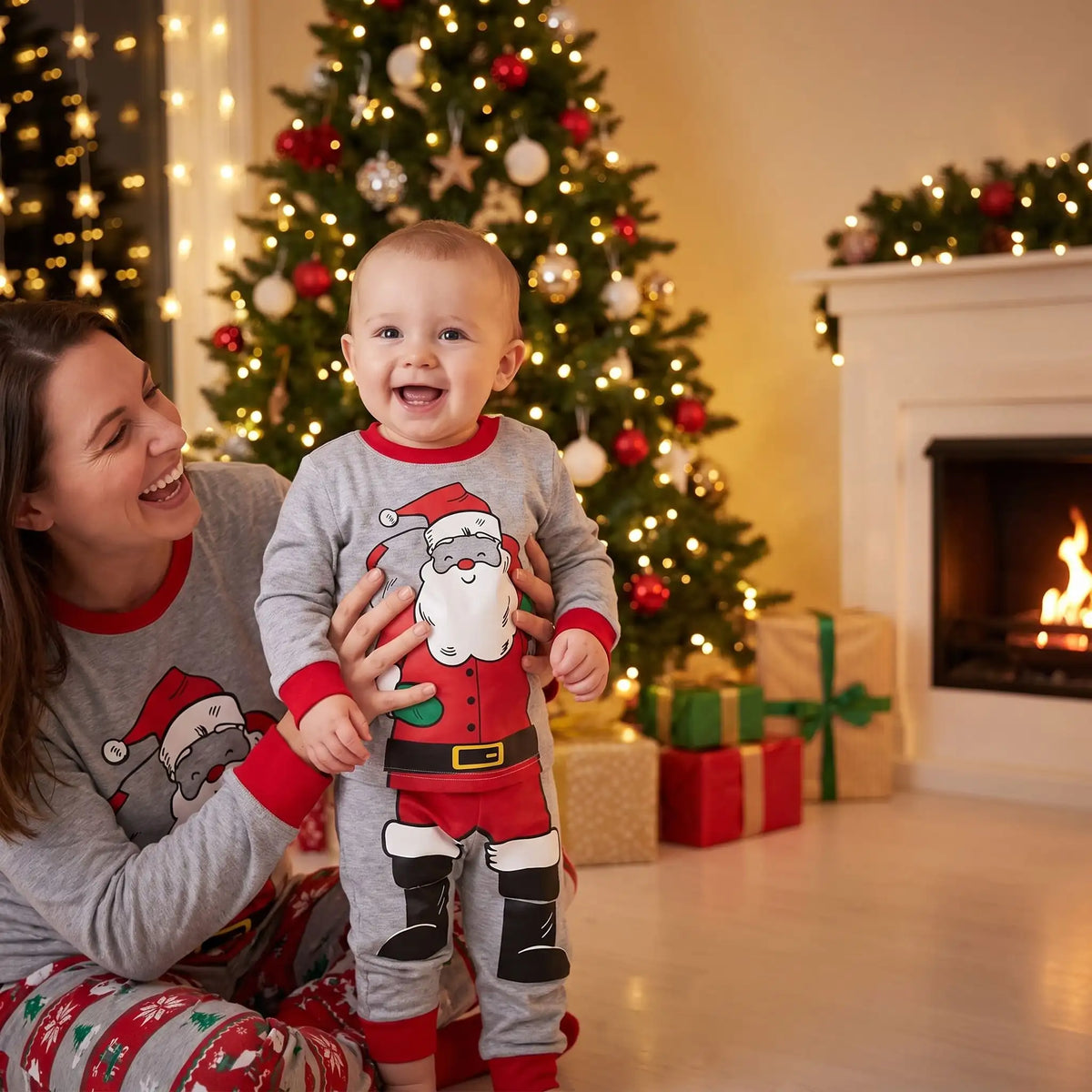 BÉBÉS PYJAMA NOEL | Coton Doux- Câlin de Noël