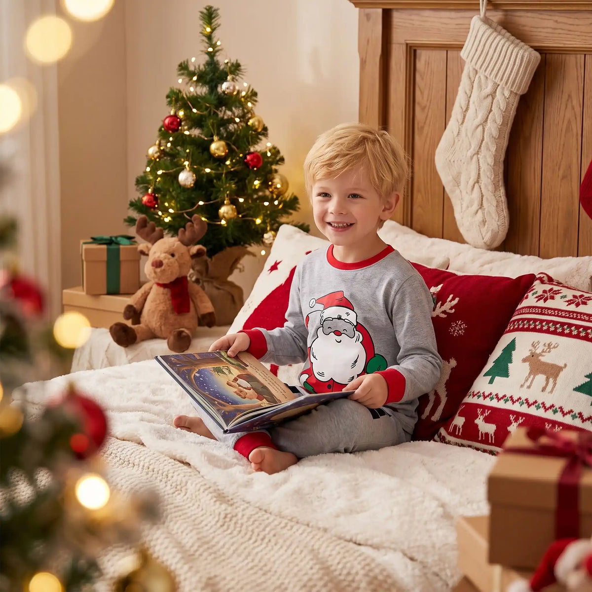 BÉBÉS PYJAMA NOEL | Coton Doux- Câlin de Noël
