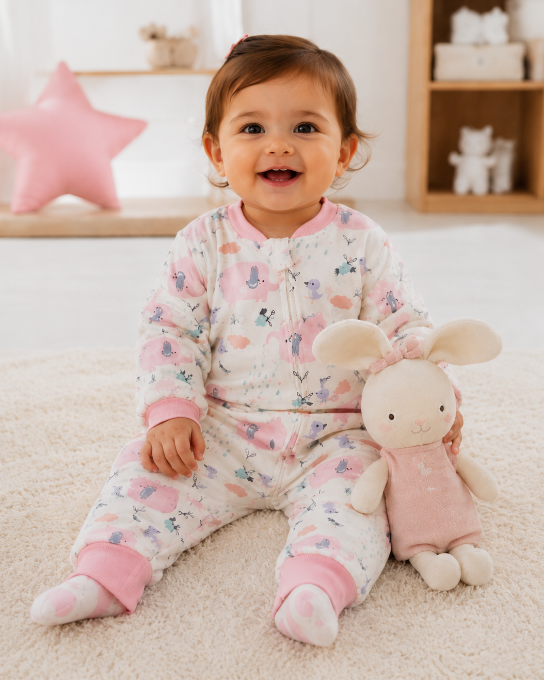 gigoteuse bébé coton fermeture éclaire motifs roses douce confortable idéale sommeil