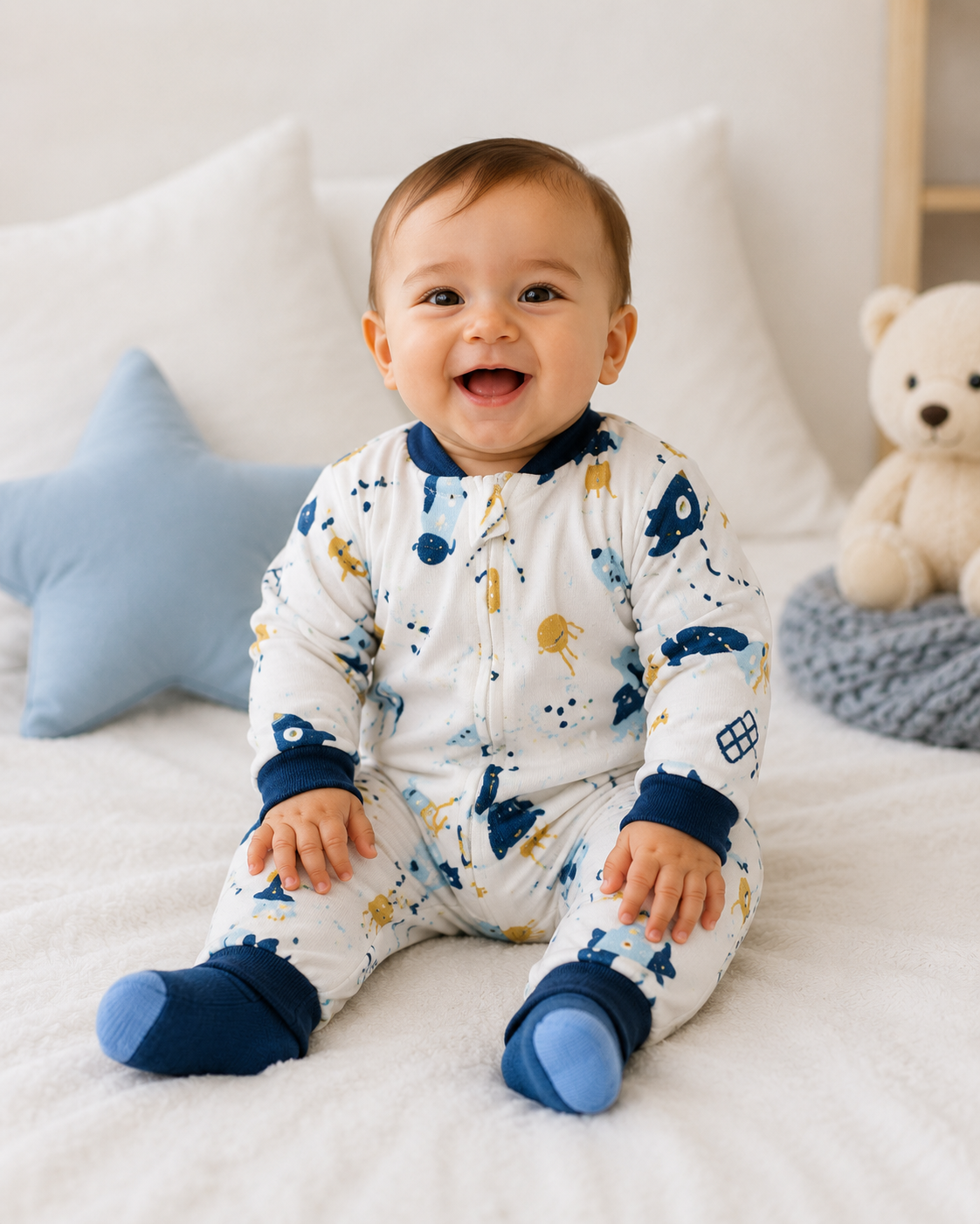 gigoteuse bébé garçon coton fermeture éclair motifs spatiaux douce confortable dormir jouer