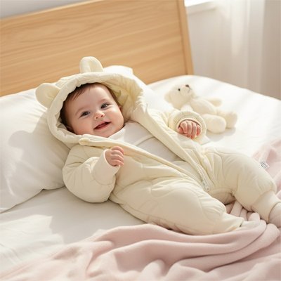 Gigoteuse Bébé souriant beige