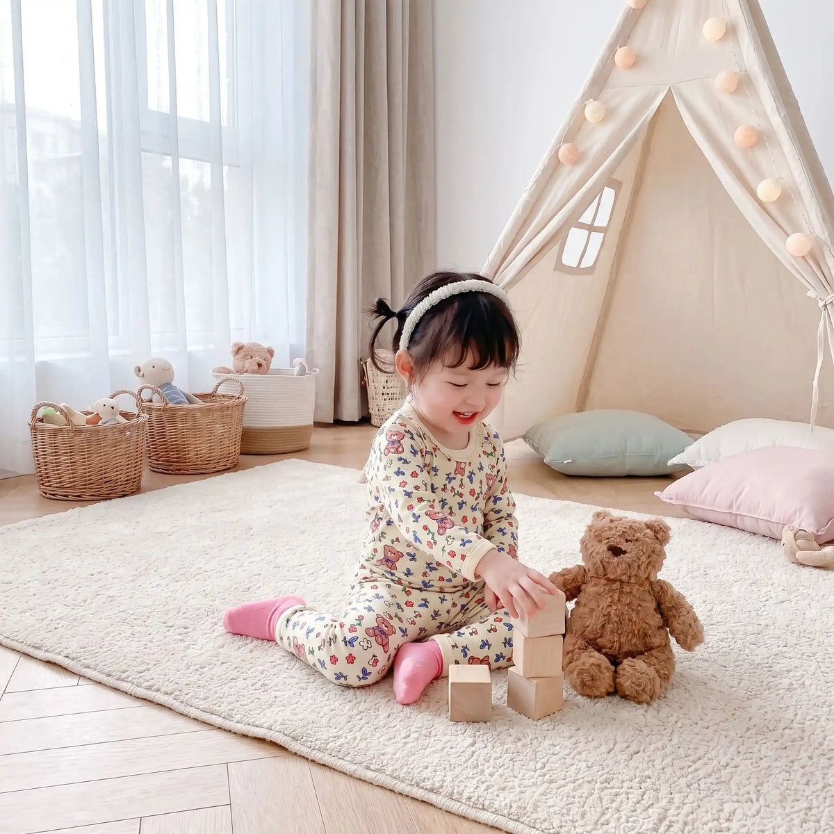 Pyjama bébé fille | Coton fleuri