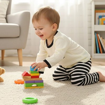 Pyjama bebe garçon riant