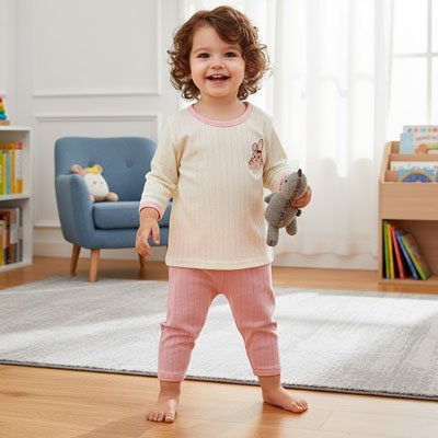 Pyjama bebe petite fille souriante