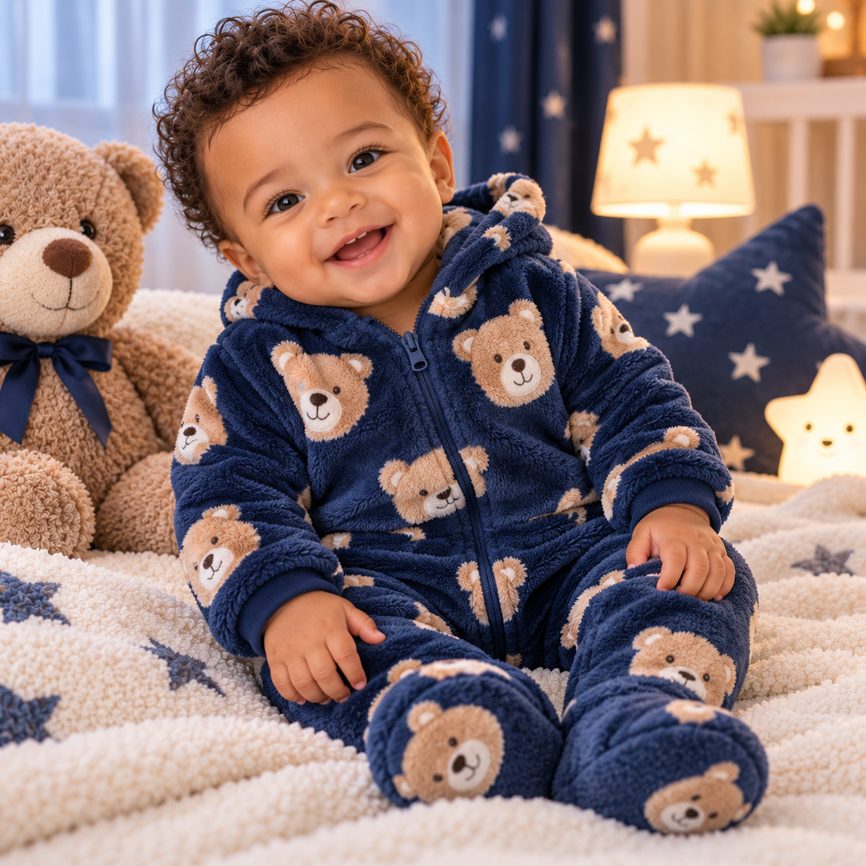 Pyjama BEBE garçon - Ours mignon | Polaire Douce