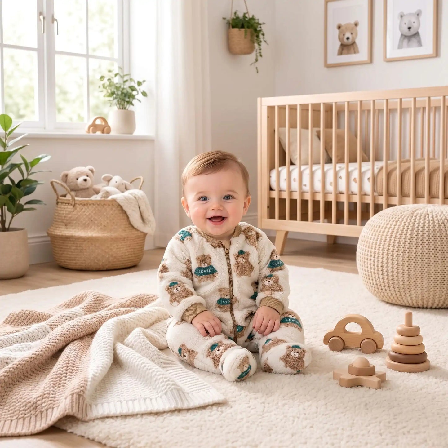 Pyjama BEBE garçon - Ours mignon | Polaire Douce