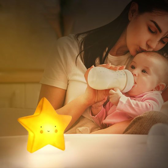 Veilleuse bébé étoile biberon nuit