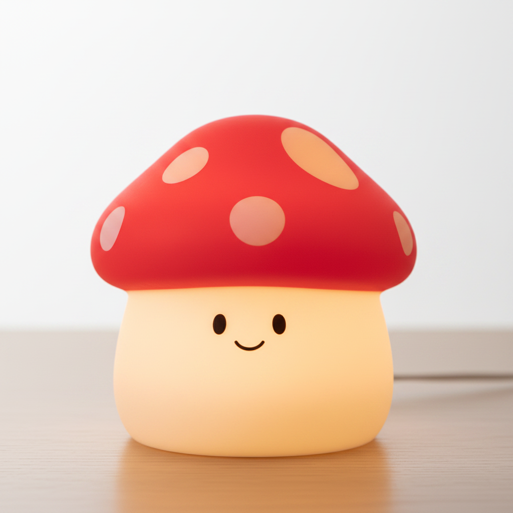 Veilleuse bébé forme champignon grand plan